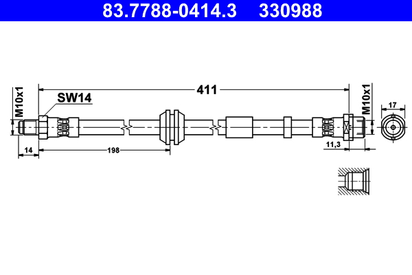 Brake Hose (Front axle)  Art. 83778804143