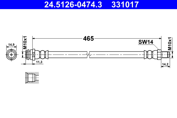 Brake Hose (Front axle)  Art. 24512604743