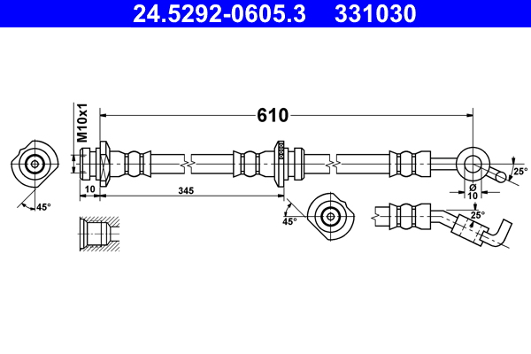 Brake Hose (Front axle, left)  Art. 24529206053