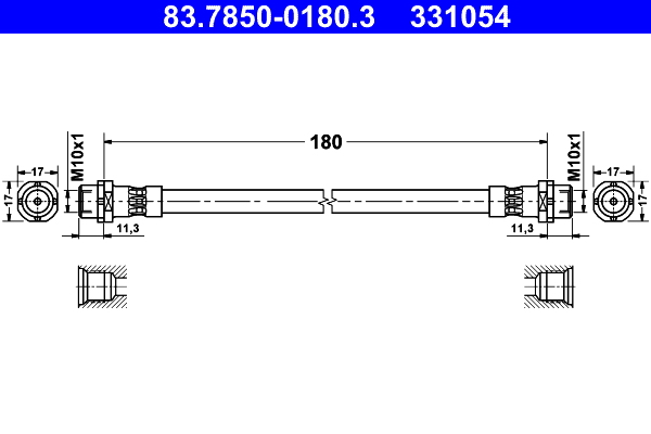 Brake Hose (Inner, Rear axle)  Art. 83785001803