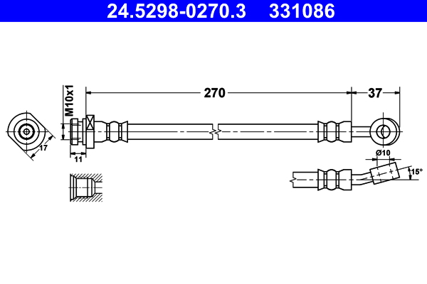 Brake Hose (Rear axle, left)  Art. 24529802703