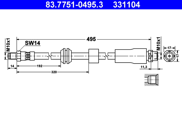 Brake Hose (front axle both sides)  Art. 83775104953