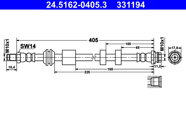 Brake Hose (Front axle, Both sides)  Art. 24516204053