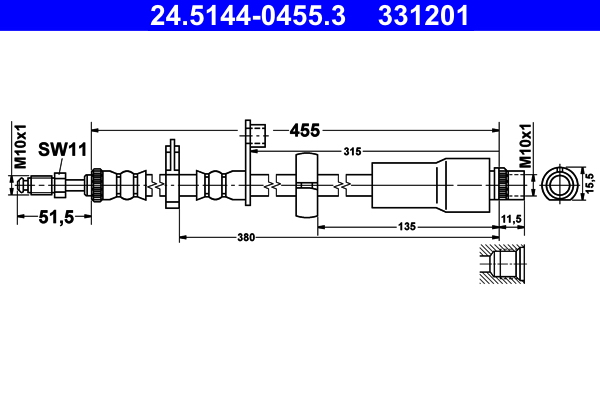 Brake Hose (Front axle)  Art. 24514404553