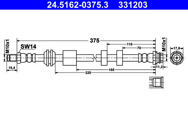 Brake Hose (Front axle, Both sides)  Art. 24516203753