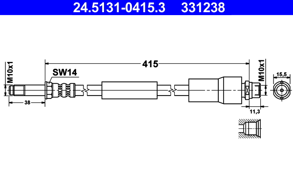 Brake Hose (Rear axle)  Art. 24513104153