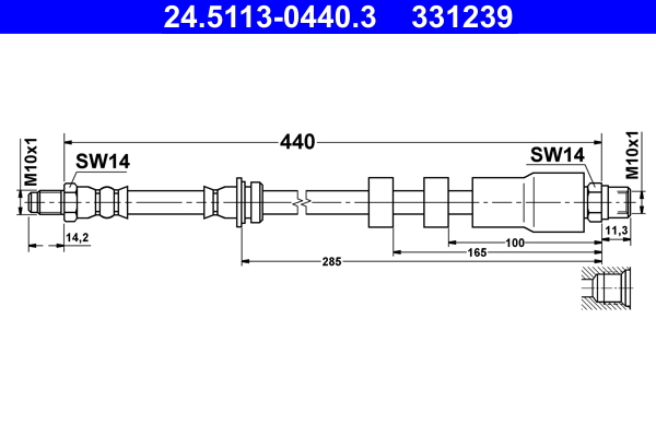 Brake Hose (Front axle)  Art. 24511304403