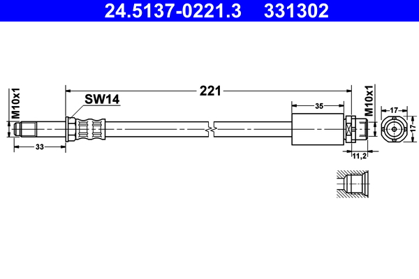 Brake Hose (Rear axle)  Art. 24513702213