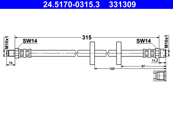 Brake Hose (Front axle)  Art. 24517003153