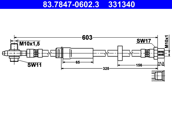 Brake Hose (Front axle, Outer)  Art. 83784706023