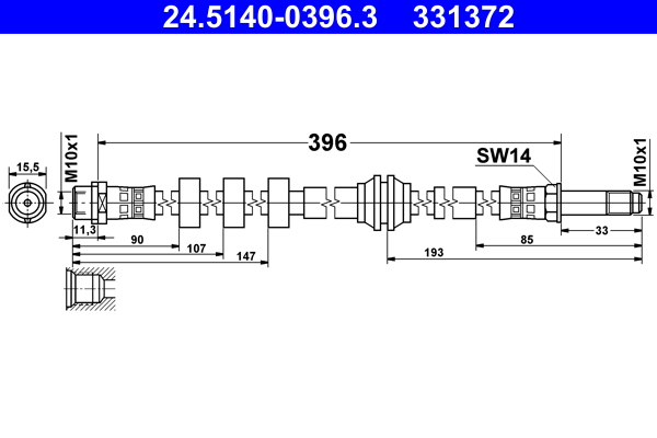 Brake Hose (Rear axle)  Art. 24514003963