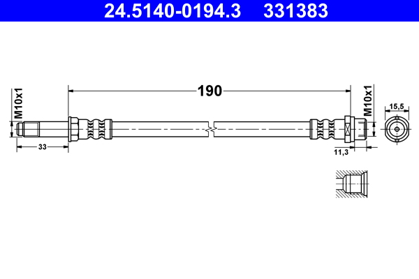 Brake Hose (Outer, Rear axle)  Art. 24514001943