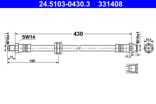 Brake Hose (Front axle)  Art. 24510304303