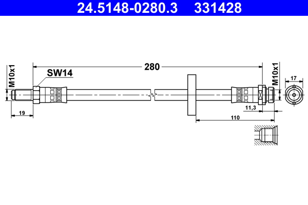 Brake Hose (Rear axle)  Art. 24514802803