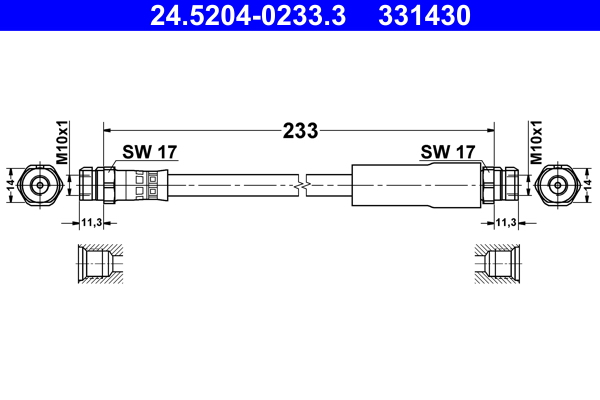 Brake Hose (Both sides, Rear axle)  Art. 24520402333