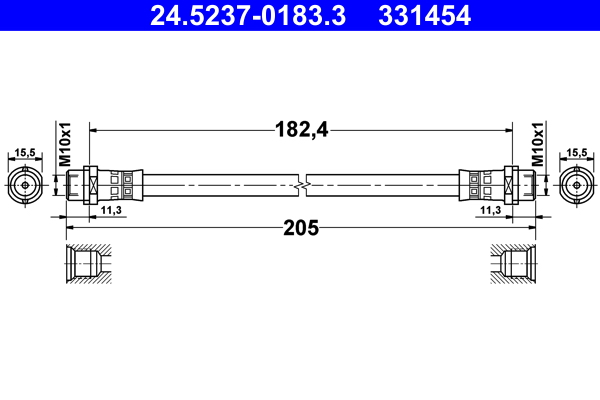 Brake Hose (Inner, Rear axle)  Art. 24523701833