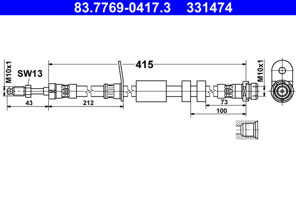 Brake Hose (front axle both sides)  Art. 83776904173