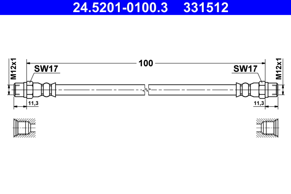 Brake Hose (Rear axle, left, Front axle, left)  Art. 24520101003