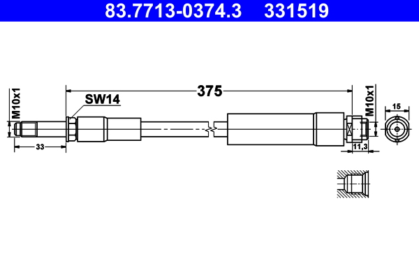 Brake Hose (Rear axle)  Art. 83771303743