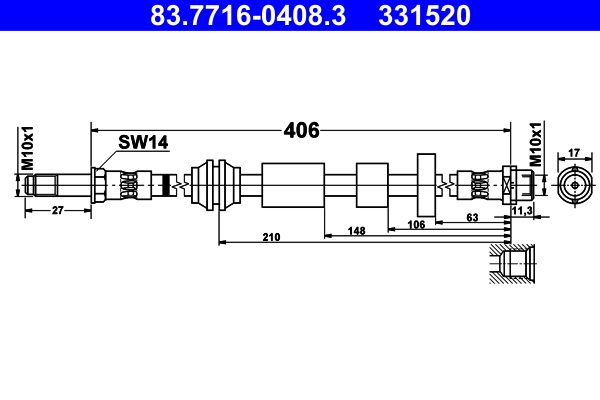 Brake Hose (Rear axle)  Art. 83771604083