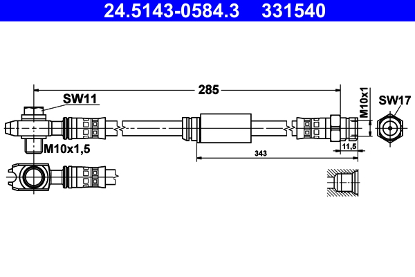 Brake Hose (Front axle, Both sides)  Art. 24514305843