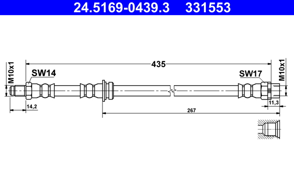 Brake Hose (Rear axle, Brake caliper)  Art. 24516904393