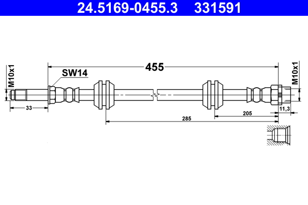 Brake Hose (Rear axle, both sides)  Art. 24516904553