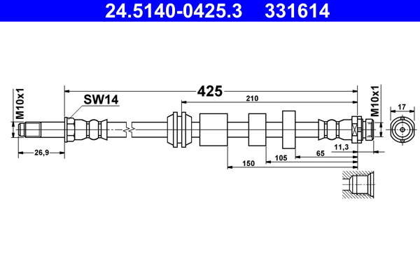 Brake Hose (Rear axle)  Art. 24514004253