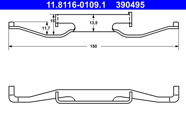 Spring, brake caliper (Front axle)  Art. 11811601091