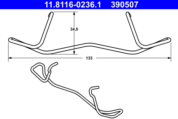 Spring, brake caliper (Ate)  Art. 11811602361