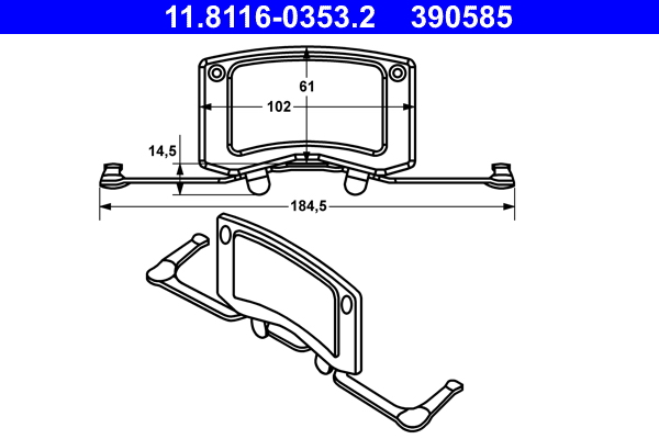 Spring, brake caliper (Ate)  Art. 11811603532