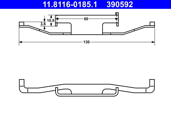 Spring, brake caliper (Ate)  Art. 11811601851