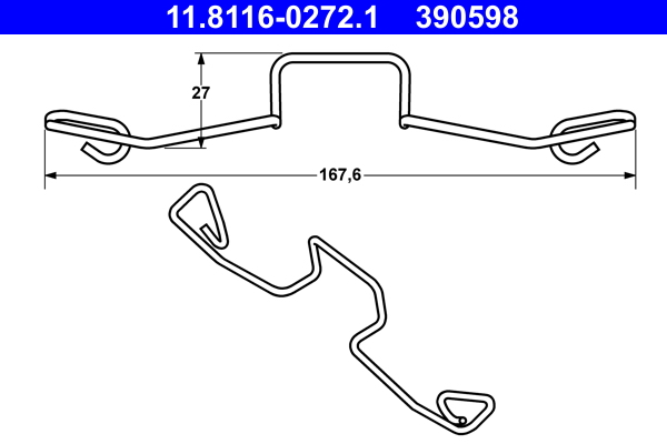 Spring, brake caliper (Ate)  Art. 11811602721