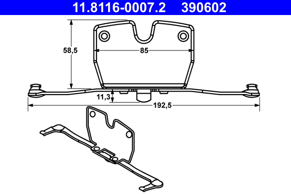 Spring, brake caliper (Ate)  Art. 11811600072