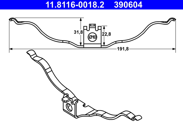 Spring, brake caliper (Ate)  Art. 11811600182