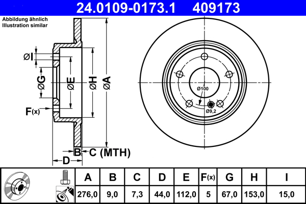 Brake Disc (Rear axle)  Art. 24010901731