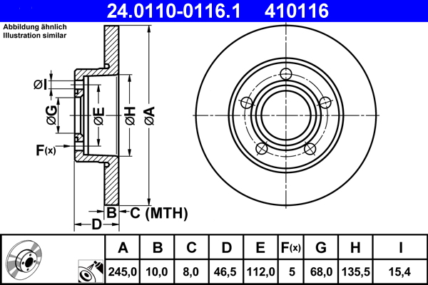 Brake Disc (Rear axle)  Art. 24011001161