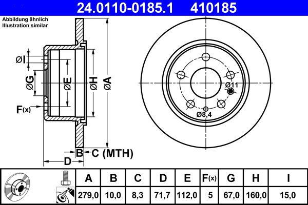 Brake Disc (Rear axle)  Art. 24011001851