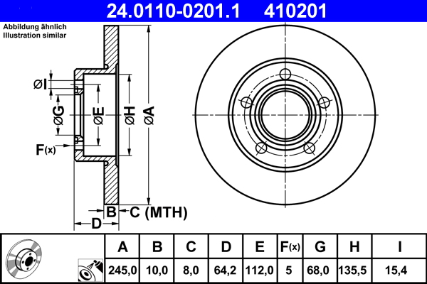 Brake Disc (Rear axle)  Art. 24011002011