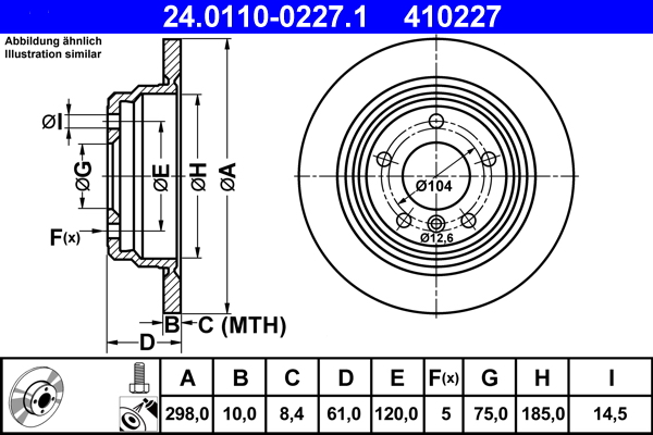 Brake Disc (Rear axle)  Art. 24011002271