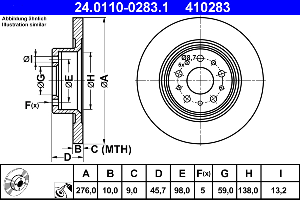 Brake Disc (Rear axle)  Art. 24011002831