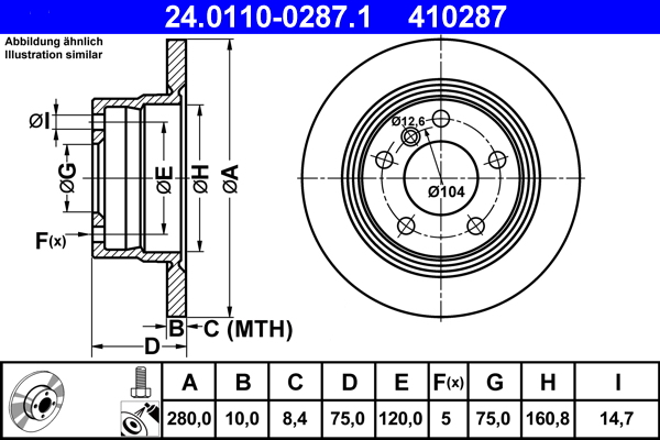 Brake Disc (Rear axle)  Art. 24011002871