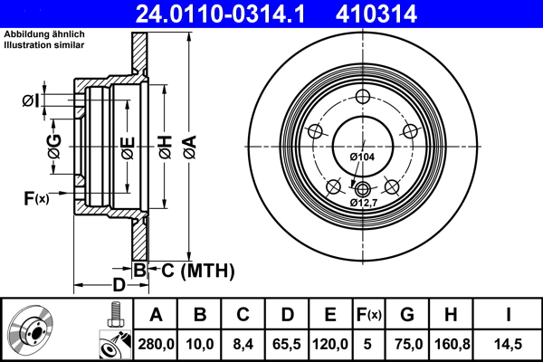 Brake Disc (Rear axle)  Art. 24011003141