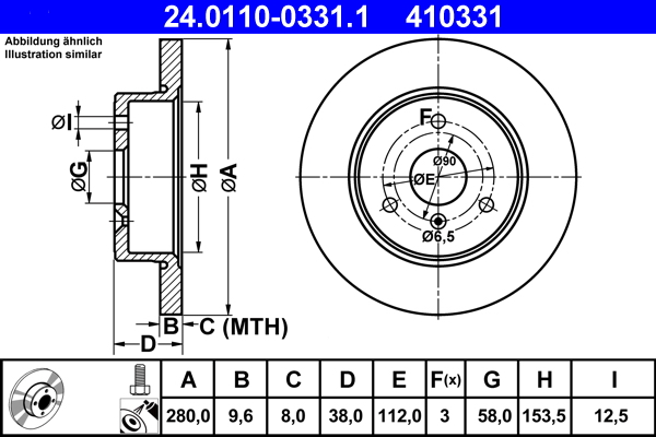 Brake Disc (Front axle)  Art. 24011003311