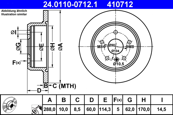 Brake Disc (Rear axle)  Art. 24011007121