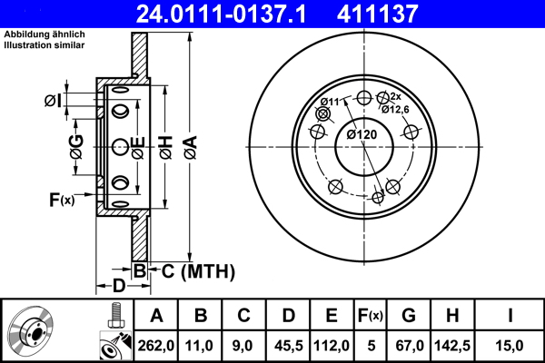 Brake Disc (Front axle)  Art. 24011101371