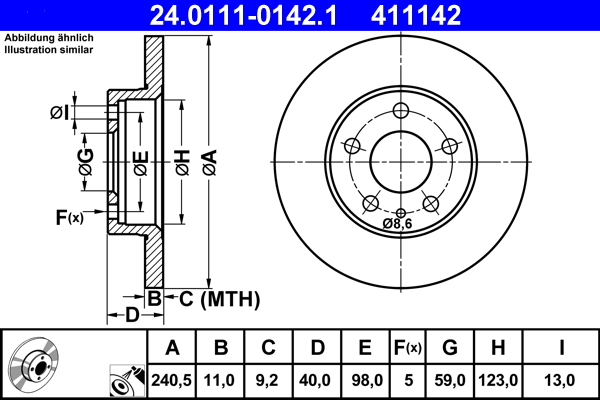 Brake Disc (Rear axle)  Art. 24011101421