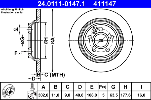 Brake Disc (Rear axle)  Art. 24011101471