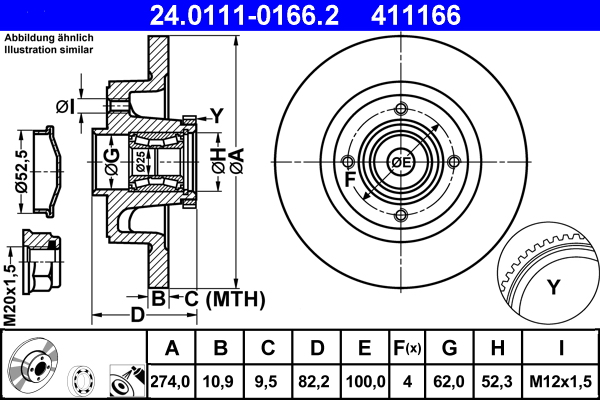 Brake Disc (Left, Left, Rear axle, Right, Right, Rear axle)  Art. 24011101662