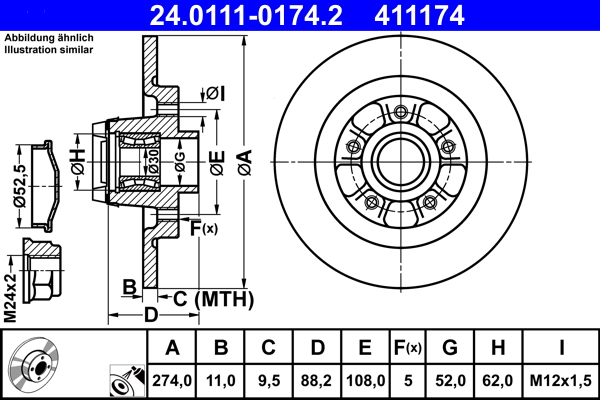 Brake Disc (Rear axle)  Art. 24011101742